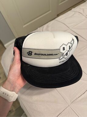 Bodybuilding.com Black and White Trucker Hat